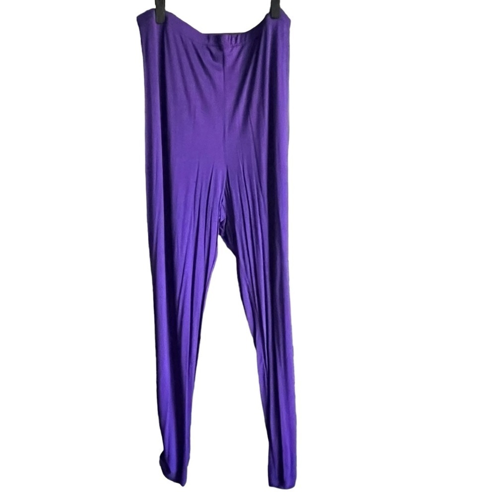 Anthony Original Womens 2 Piece Tank Top Pants Set Shark Bite Hem Purple 2X - Picture 7 of 14
